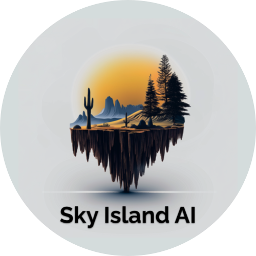 Sky Island AI floating desert logo